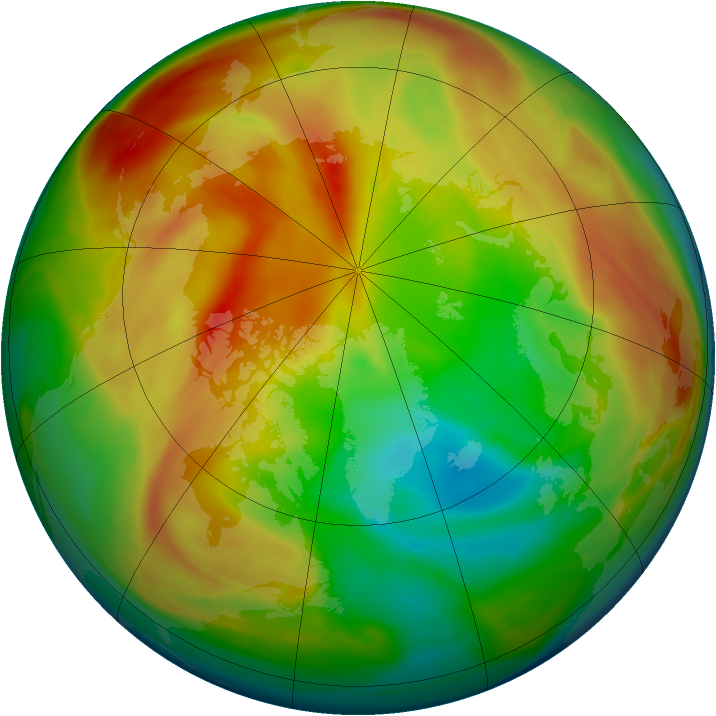 Arctic ozone map for 11 March 2005